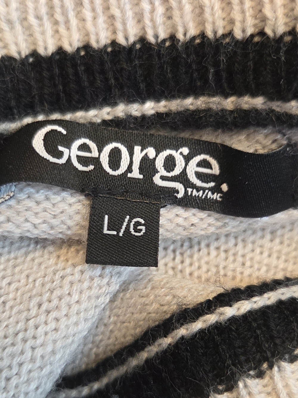 George Cream and Black Striped Sweater Size L - Picture 5 of 5